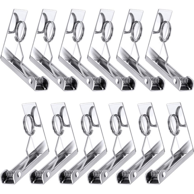 Maxdot Tablecloth Clips Stainless Steel Table Cloth Cover Clamps for Outdoor and Indoor (12) - Image 1